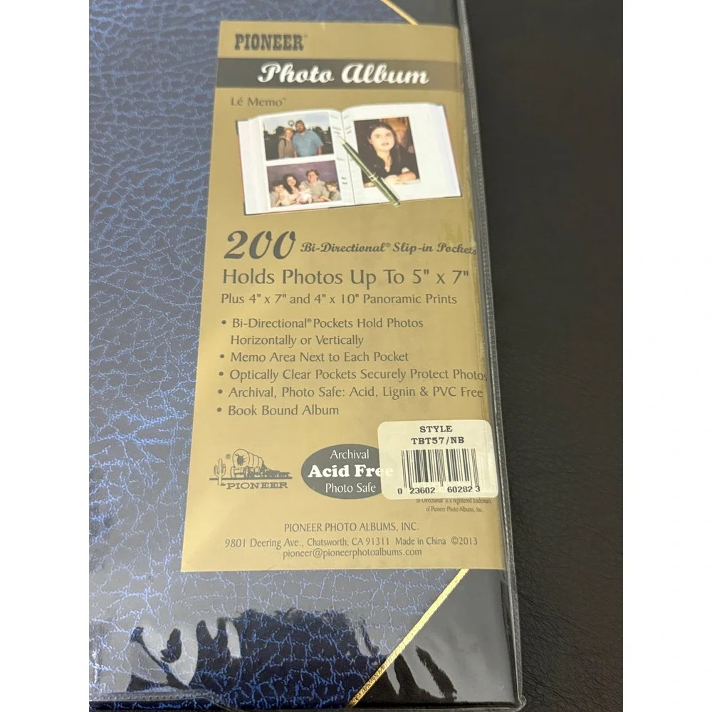 Pioneer Le Memo Photo Album 200 Pockets 5x7 Blue TBT57/NB Archival Safe NEW